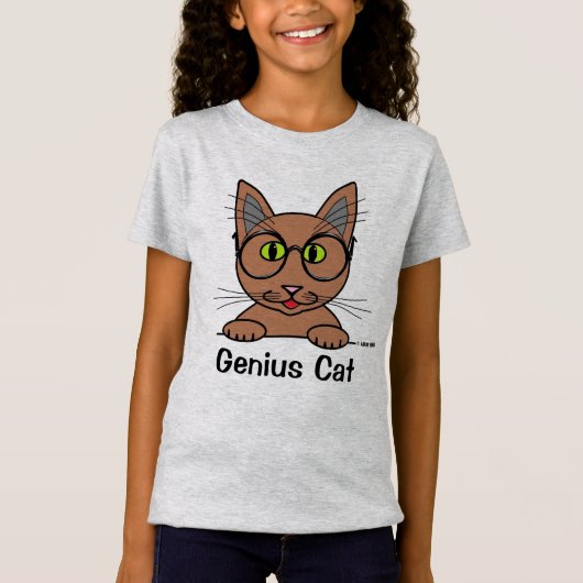 Briljante kat met bril grappig t-shirt (Voorkant)