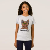 Briljante kat met bril grappig t-shirt (Voorkant volledig)