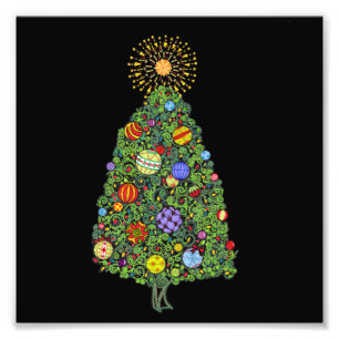 Briljante kerstboom foto afdruk