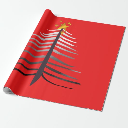 Briljante Kerstboom met Ster Cadeaupapier (Uitgerold)