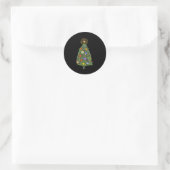 Briljante kerstboom ronde sticker (Tas)