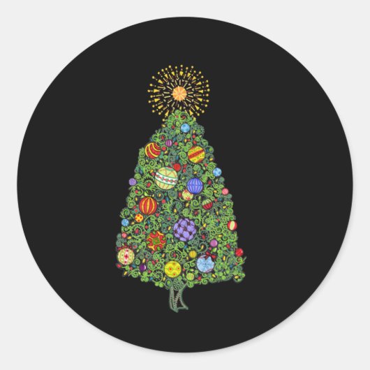 Briljante kerstboom ronde sticker (Voorkant)