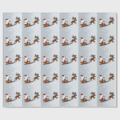 Briljante kerstfeestelijke bunny cadeaupapier (Vlak)