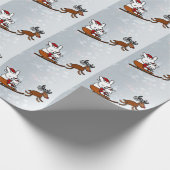 Briljante kerstfeestelijke bunny cadeaupapier (Hoek)