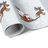 Briljante kerstfeestelijke bunny cadeaupapier (Rol Hoek)