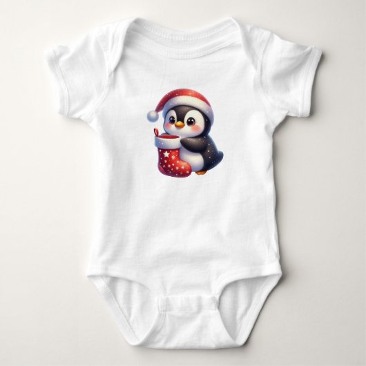 Briljante kerstpinguïn romper (Voorkant)
