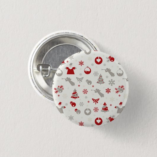 Briljante kerstsieraden ronde button 3,2 cm (Voorkant /achterkant)