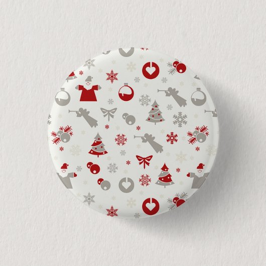 Briljante kerstsieraden ronde button 3,2 cm (Voorkant)