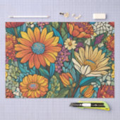 Briljante kleur Mozaïek Bloemen Tissuepapier (Craft)