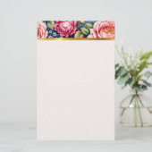 Briljante Kleur Roos Header Briefpapier (Staand voorkant)