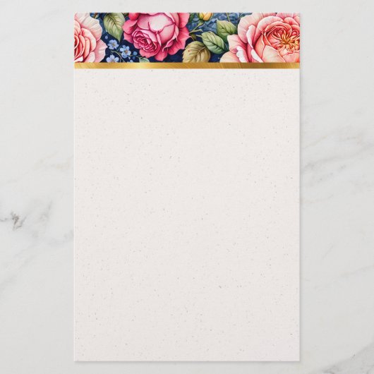 Briljante Kleur Roos Header Briefpapier (Voorkant)