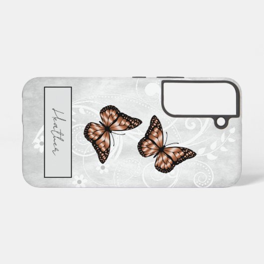 Briljante koperen botervliegen samsung galaxy hoesje (Achterkant horizontaal)