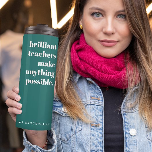 Briljante leraar Modern Trendy Stijlvol Groen Thermosbeker