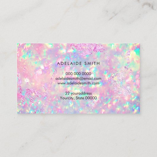 Briljante loyaliteitskaart met opale textuur visitekaartje (Achterkant)