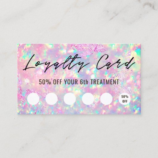 Briljante loyaliteitskaart met opale textuur visitekaartje (Voorkant)