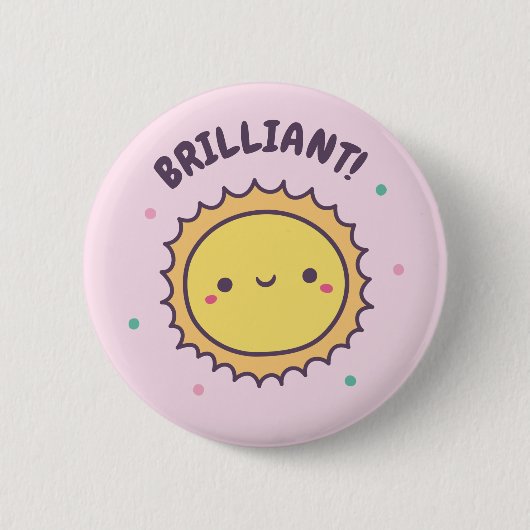 Briljante Mop Zonnezonnetje Ronde Button 5,7 Cm (Voorkant)