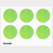 Briljante Neon Groene Marmerkunst Ronde Sticker (Vel)