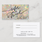 Briljante Opaal Textuur Referral Card Visitekaartje (Voorkant / Achterkant)