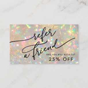 Briljante Opaal Textuur Referral Card Visitekaartje