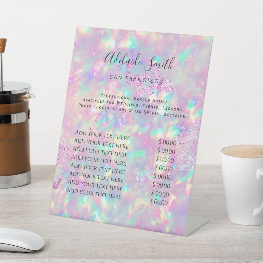 briljante opal prijslijst Pedestal Sign Reclamebord Met Voetstuk (Insitu)