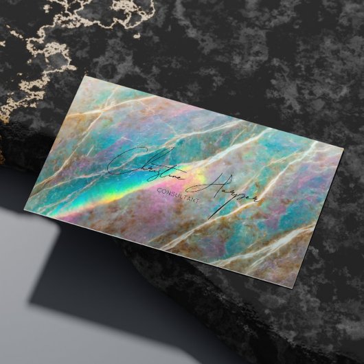 Briljante Opal Steen Modern Visitekaartje