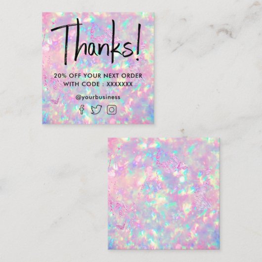 Briljante Opal Texture-kortingskaart Vierkante Visitekaartje (Voorkant / Achterkant)