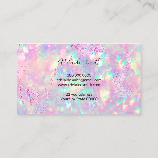 briljante opal textuur afspraakkaart visitekaartje (Achterkant)