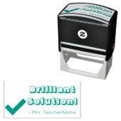 "Briljante oplossing" + Rubberstempel voor leraar Zelfinktende Stempel (In situ)