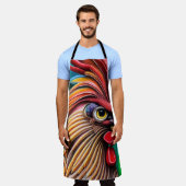 Briljante Oranje Rooster Schort (Gedragen)