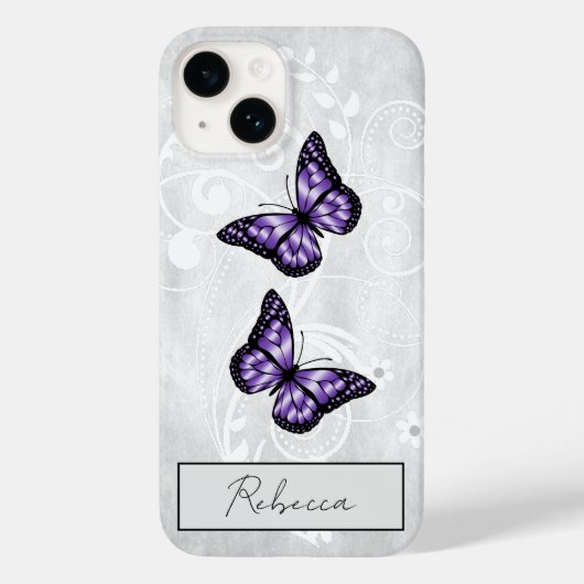 briljante Paarse buttervliegen Case-Mate iPhone Case (Achterkant)