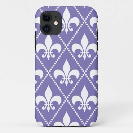 Briljante Paarse Fleur de Lis Case-Mate iPhone Case (Achterkant)