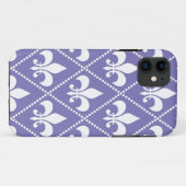 Briljante Paarse Fleur de Lis Case-Mate iPhone Case (Achterkant (horizontaal))