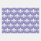 Briljante Paarse Fleur de Lis Inpakpapier Vel (Voorkant 3)