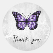 Briljante Paarse vlinder Hartelijk dank Ronde Sticker (Voorkant)