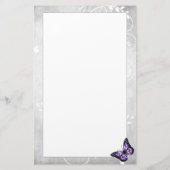 Briljante Paarse vlinderstationen Briefpapier (Achterkant)