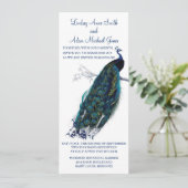 Briljante Peacock bruiloft uitnodiging (Staand voorkant)