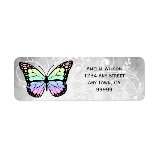 Briljante regenboogvlinder - adreslabel etiket (Voorkant)