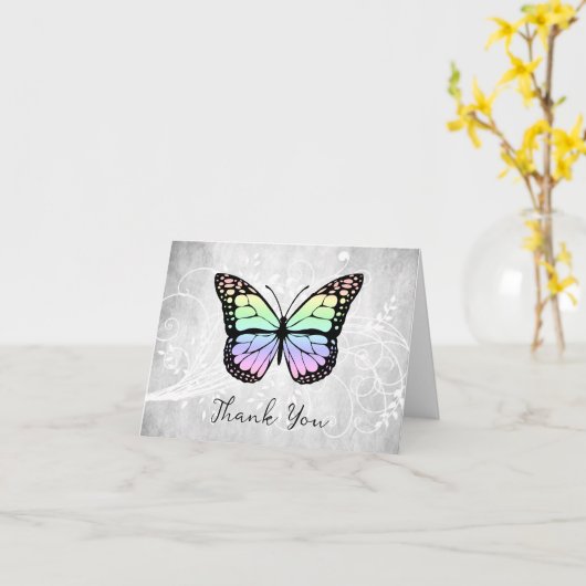 Briljante regenboogvlinder Hartelijk dank Kaart (Gele Bloem)