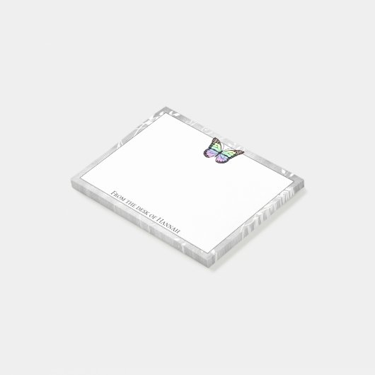 Briljante regenboogvlinderbiljetten post-it® notes (Schuin)