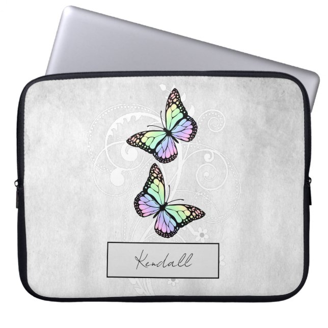 Briljante regenboogvlinders laptop sleeve (Voorkant)