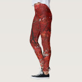 Briljante rode bladeren in de herfst op leggings (Links)