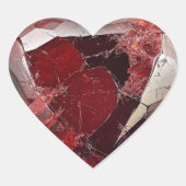 Briljante rode kristal illustratie hart sticker (Voorkant)