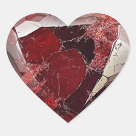 Briljante rode kristal illustratie hart sticker