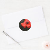 Briljante rode papaver ronde sticker (Envelop)