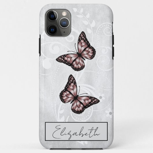 Briljante roze botervliegen Case-Mate iPhone case (Achterkant)
