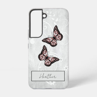 Briljante roze botervliegen samsung galaxy hoesje