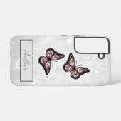 Briljante roze botervliegen samsung galaxy hoesje (Achterkant horizontaal)