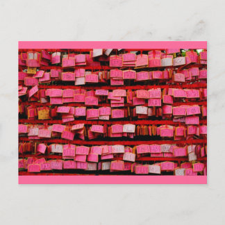 Briljante roze Japanse Ema Briefkaart