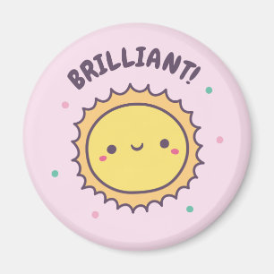 Briljante Schattige Zon Kinderen Motiverend Magneet