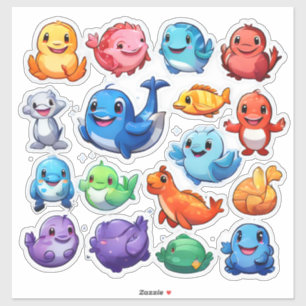 Briljante set van cartoon dierlijke stickers